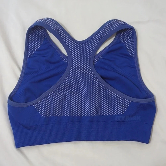 Ivy Park Seamless Racerback Sports Bra, Color Cobalt Blue Size XXS/XS - Picture 4 of 14
